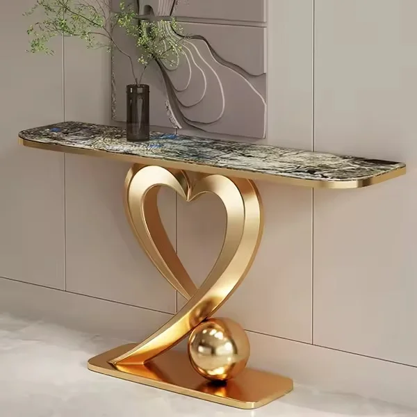 On Sale Durable Golden Console Table Affordable Entryway  Desk Stylish Side Table for Living Room with Multiple Design Options