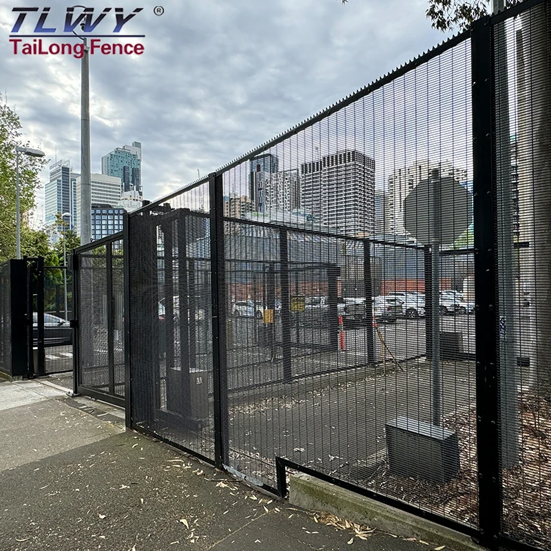 High Security Double Mesh Fencing 358 Anti-Climb Panels Fence Clear View Welded Fence with Powder Coated Metal Frame