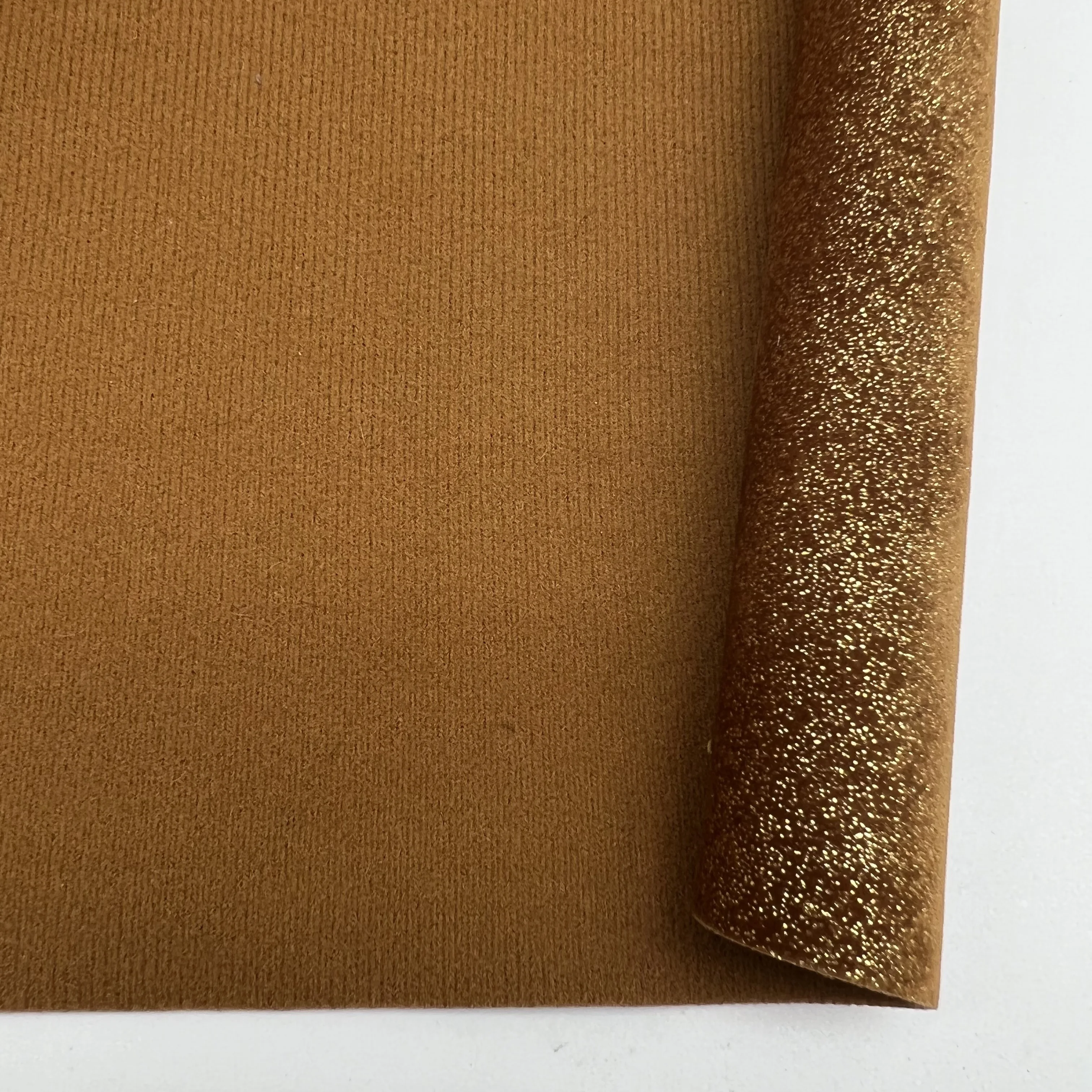 100% Suede Leather with Gold Metal Foiled Stamping Lady Shoes Leather Products