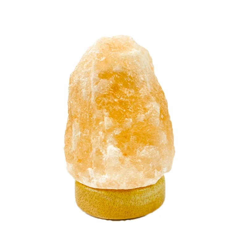 Enhance Relaxation Space USB Himalayan Crystal Salt Lamp Natural Shape Table Lamp with Halogen Lamp for Soft Lighting