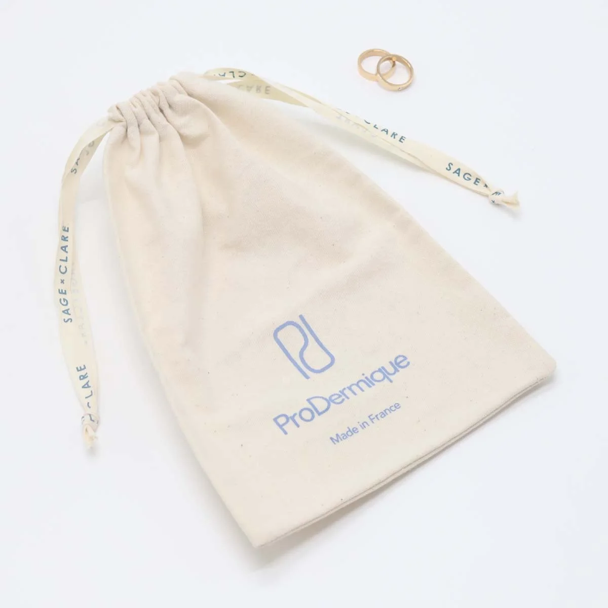 Custom Logo Printed Drawstring Small Canvas Gift Bag Natural Beauty Cosmetic Makeup Pouch