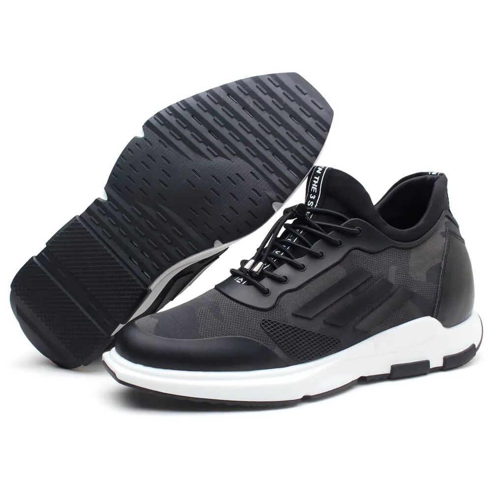 Factory wholesale Fashion Invisible height increasing shoes for men 3 inches elevator casual shoes outdoor sneakers can custom