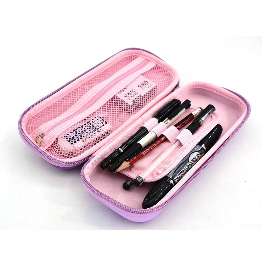 Cheap Wholesale Kids Cute Pencil Cases Purple Pu Pencil Case For Girls Kawaii Unicorn Pencil Case