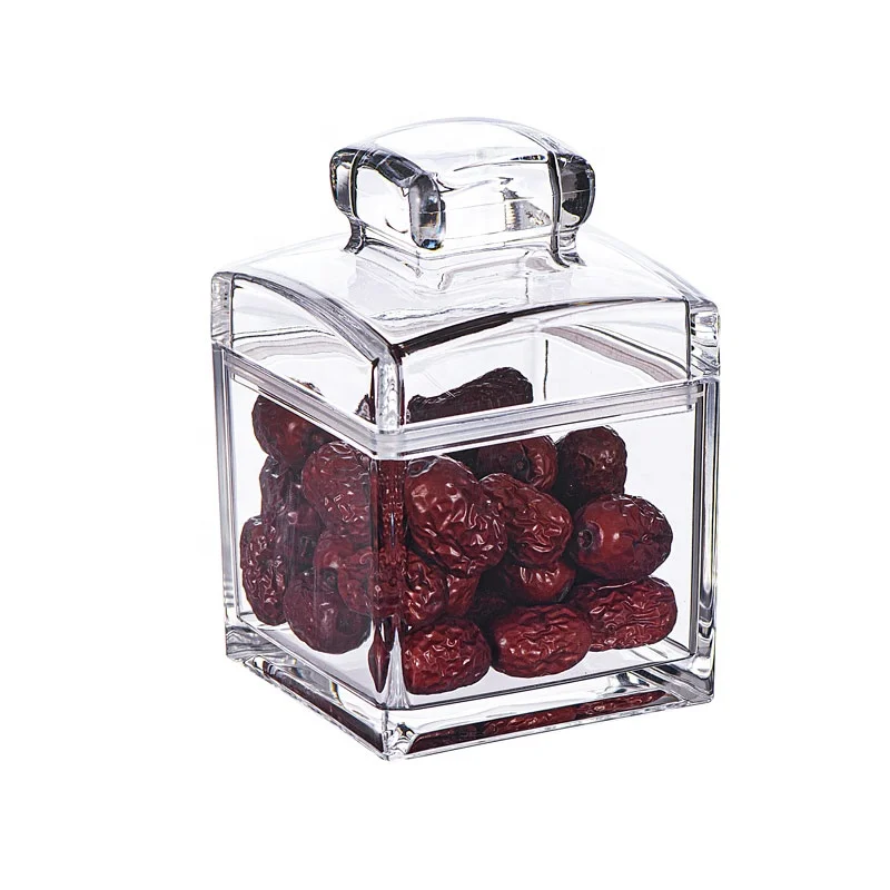 
5829M(S) 300ML High Quality Household Plastic Tea Sealed Tank Clear Moisture-proof Food Grade Storage Acrylic Airtight Jar 