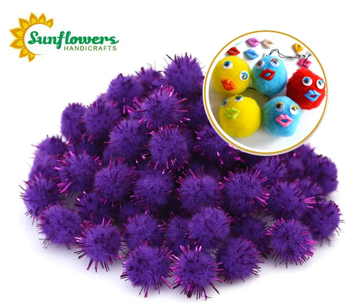 Selling Well 20mm Craft Sparkle Gold Pom POMS for Children Handcraft Diy Craft Doll Toy Accessories