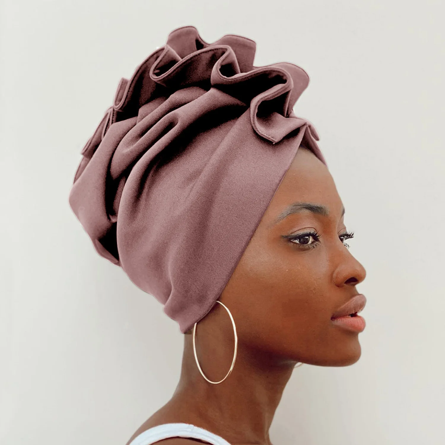 Hot Sale Fashion Hat Solid Color Bohemian Indian Headscarf Muslim Turban Hijab Head Wrap For Women