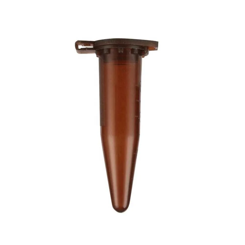 0.5ml Plastic Brown Centrifuge Tube with Scale Centrifugal Tube Snap Cap Cone Bottom Laboratory Analysis Sample Vial 100Pcs