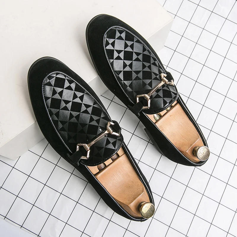 6862 new style men black casual slip on dress shoes