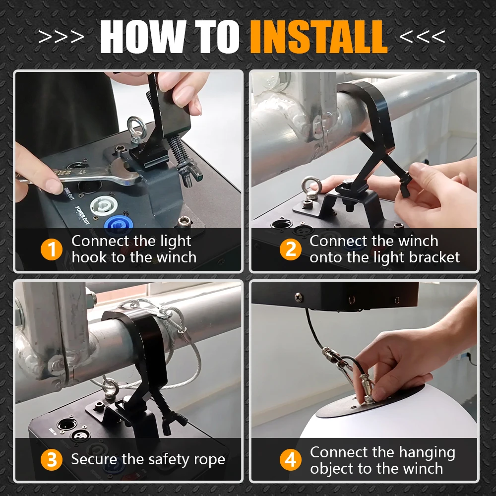 Professional DJ Disco LED Kinetic Lights Ball Winch System DMX512 Control Aluminum Body Concerts Weddings Hotels Clubs Rental