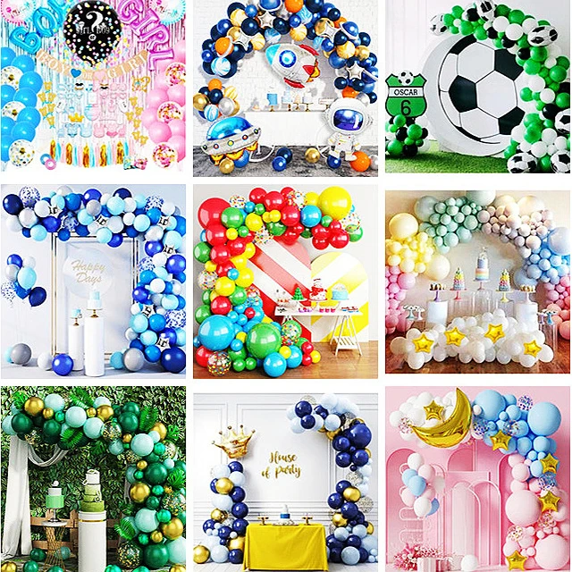 Baby Gender Reveal Decorations kit with 36' Gender Reveal Balloon Banner Cake Toppers Fringe Curtains Baby Shower Supplies