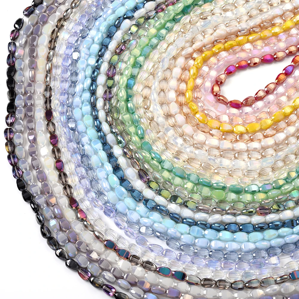 New Fashion Multifaceted Loose Spacer Beads 6X9mm Melon Seed Crystal Natural Stone Beads For Jewelry Making DIY Bracelet