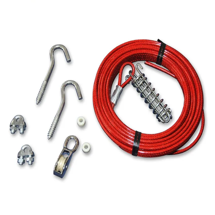 PVC coated dog tie out cable leash and stake  Pet Accessories Wholesale