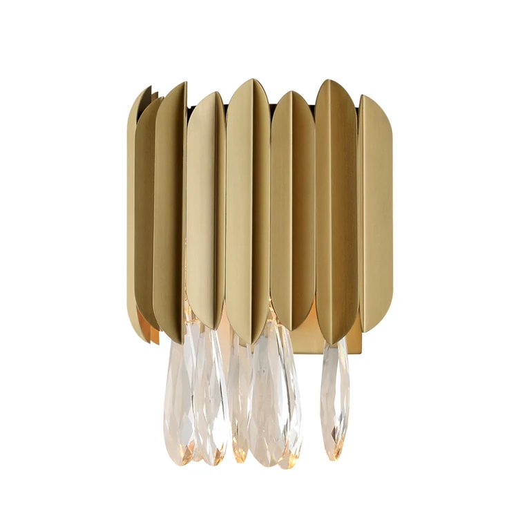 hotel living room bedroom loft indoor gold E14 nordic crystal wall lamp