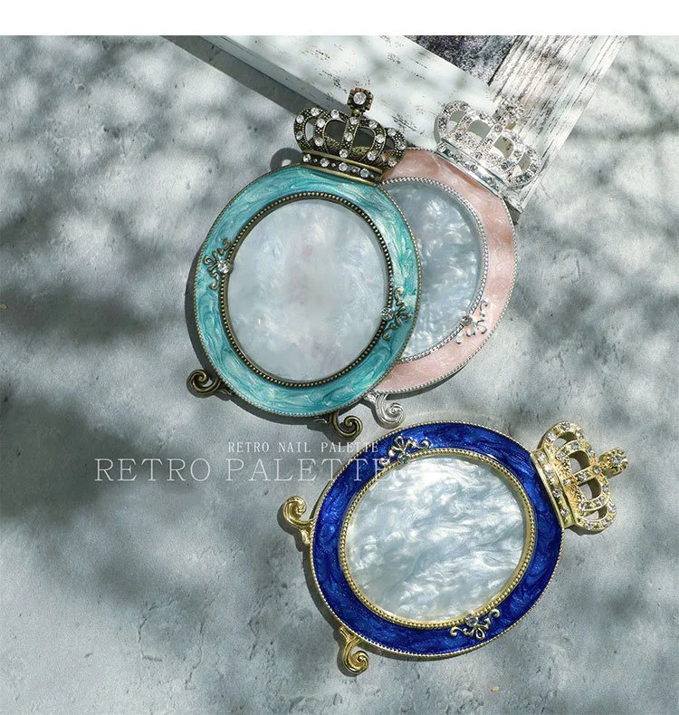Crown Resin Nail Art Palette Dish Gel Polish Pigment Nail Display Tips Holder Drawing Manicure Tools Chrome Nails Palette