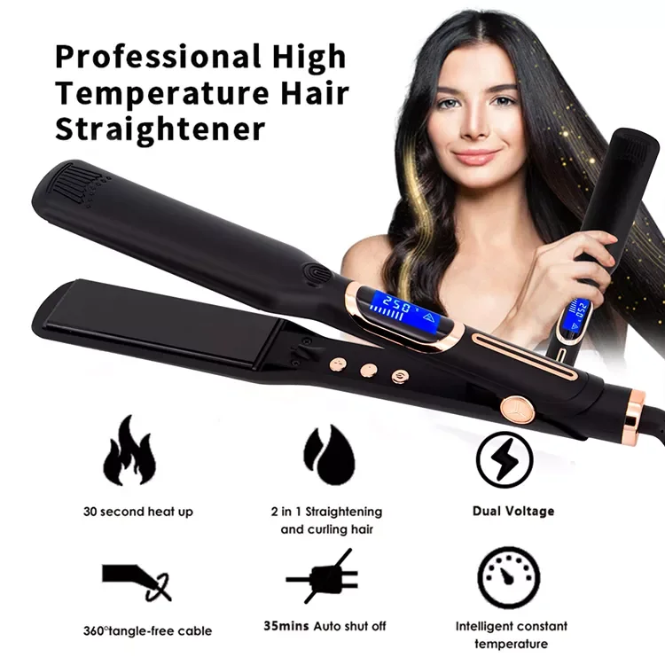 Professional Ceramic hair iron straightener with lcd flat irons wholesale private label customize hair straightener