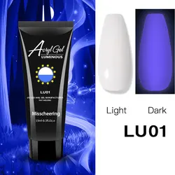 15ml Fluorescent Neon Effect Quick Building Poly Nail Extension Gel Soak Off Luminous UV LED Gel Polish