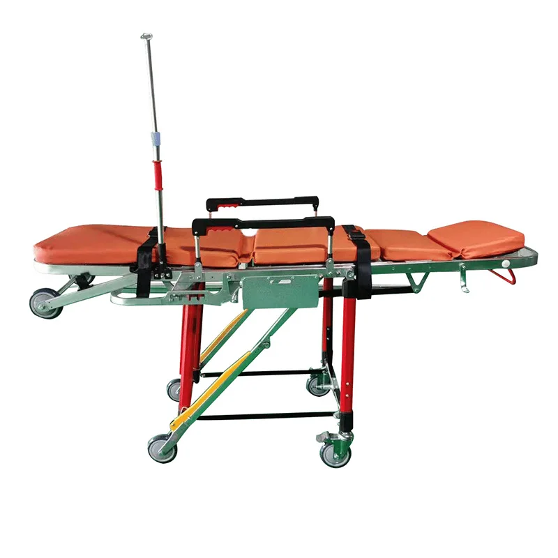 JQ-A1-4 Foldable Ambulance Transport Rescue Facility Wheelchair Bed Chair Stretcher