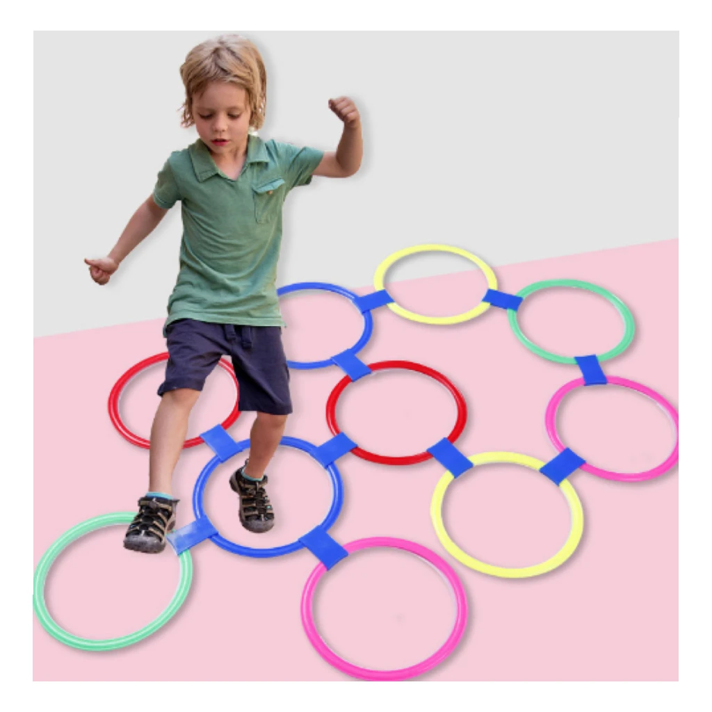 Ring game kindergarten children body sensory training colorful ring jumping ring props