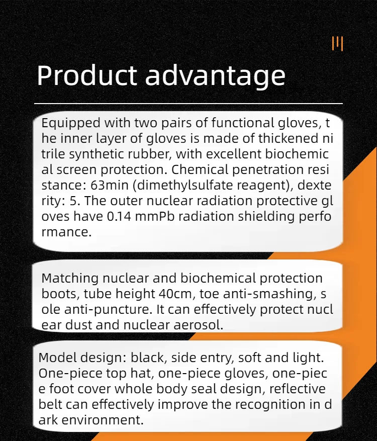 Chemical Resistant Clothing Nuclear Radiation Protection Anti-Static and Waterproof Feature for Chemical Suits