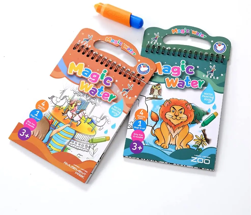 Children Water Magic Colouring Book Printing Kids Funny Painting Toy Water Magic Book Spiral Binding