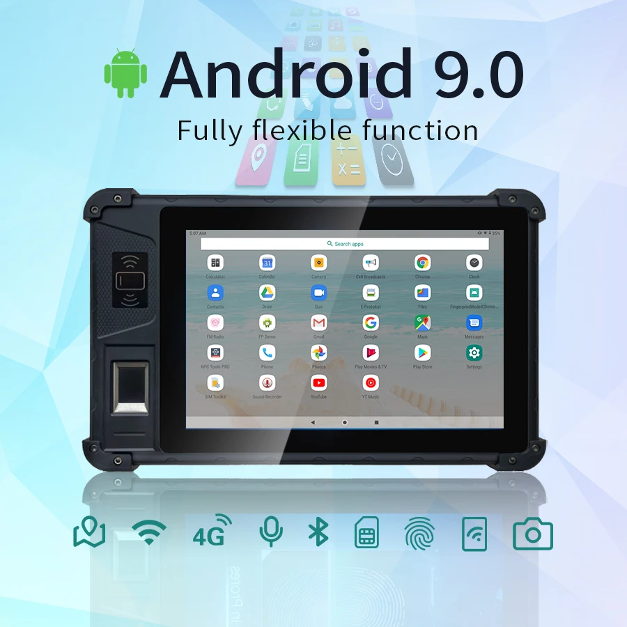 HFSecurity HF-FP08 Rugged Industrial Portable Windows Android Biometric Fingerprint Scanner Free sdk ISO14443 Type A B