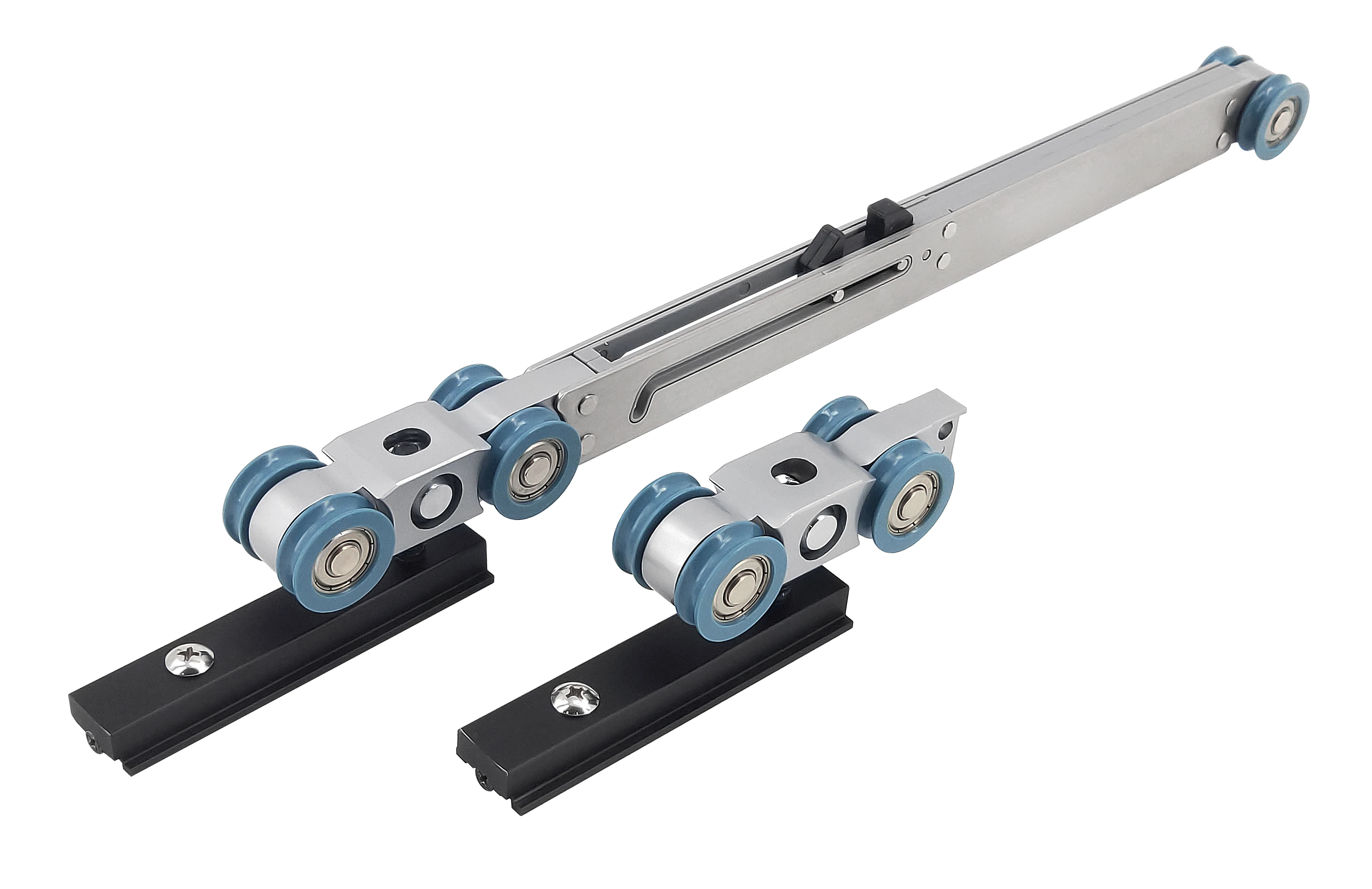 2+2 Opposite Direction Synchronized Smart Sliding Door System Hardware Rail Sliding Door Hardware Kit Telescopic Door