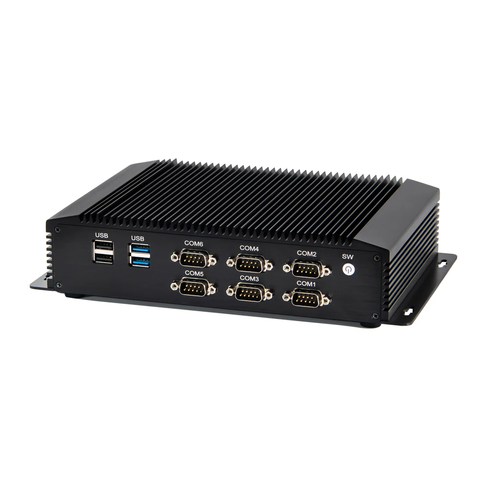 Industrial Fanless Mini PC with RS232 and LPT Core i7-8550U i5-8250U i3 DDR4 Rugged Computer dual Lan 6COM GPIO industrial pc
