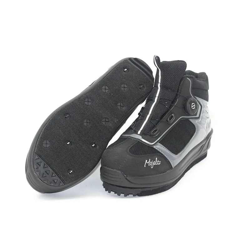 
2021 Factory Outlet Waterproof Mens Fishing Shoes Welt with Spikes Outsole Anti Slip Wader Rock Fishing Stream Fishing Boots 