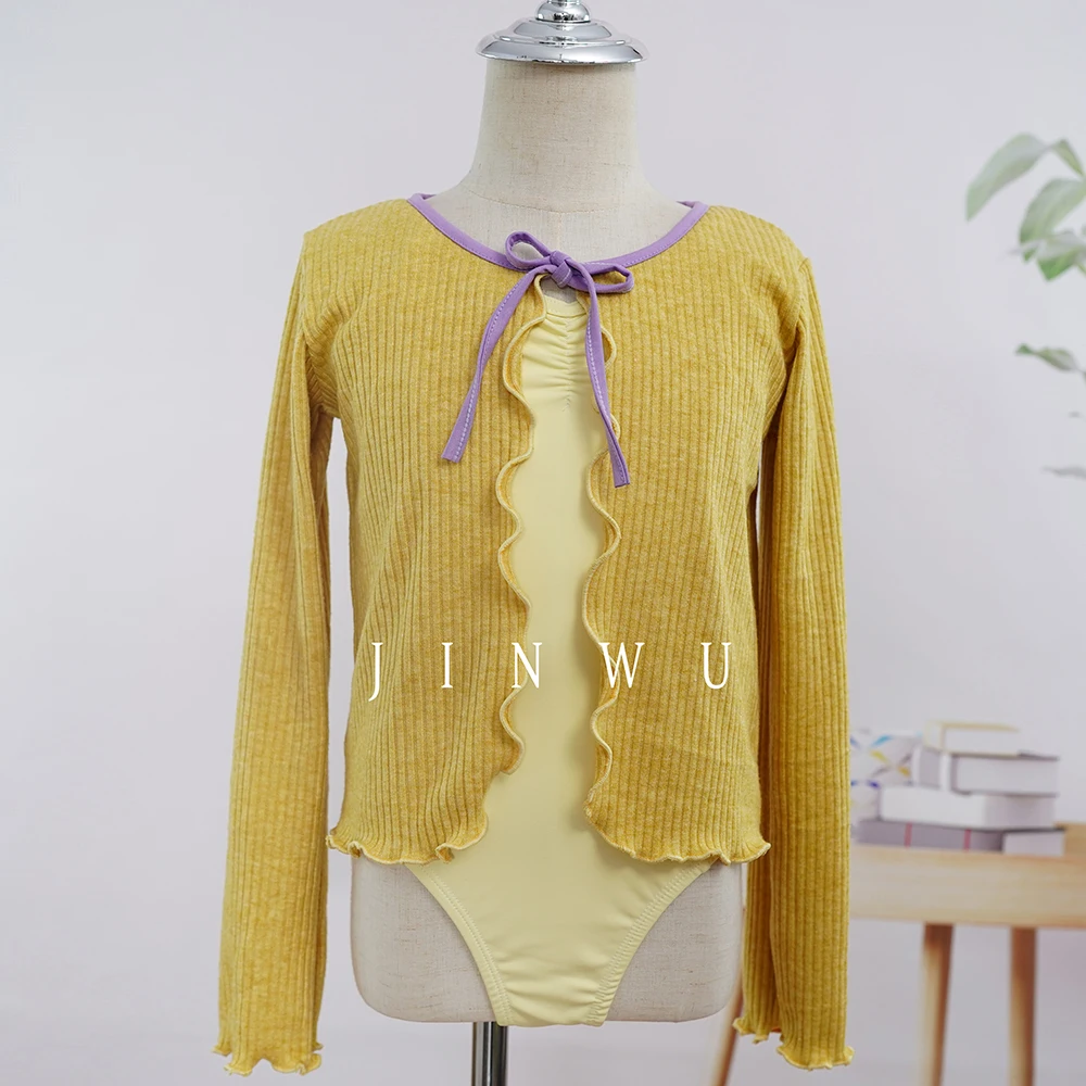 Hot selling good quality popular pretty Cardigan knit cotton dance ballet sweater for ballerina