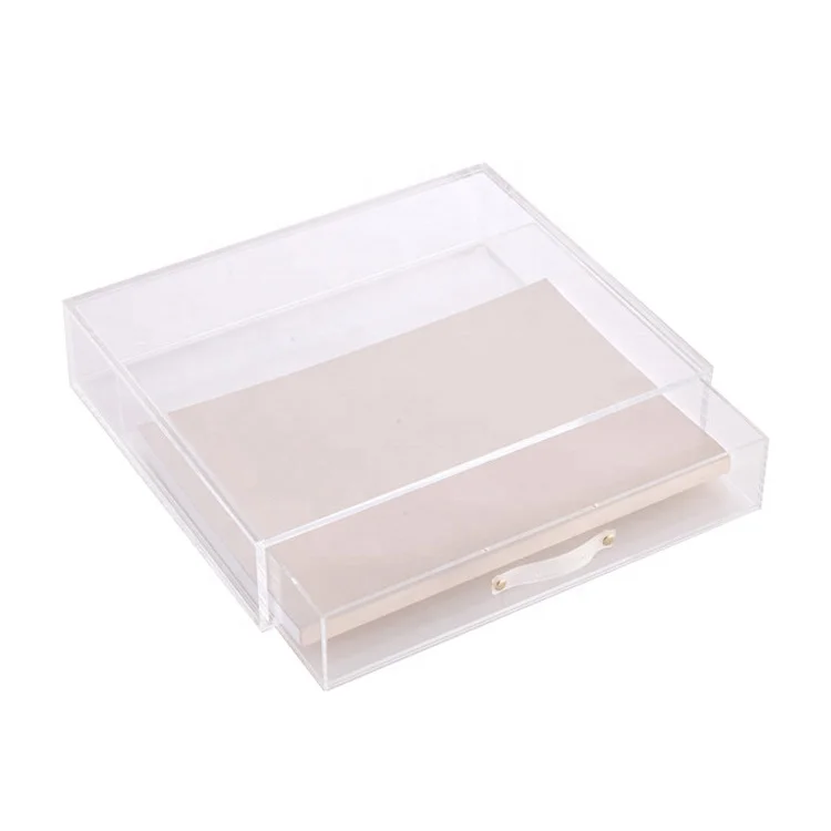 Huisen Premium Quality Clear Acrylic Desktop Office Desk Organizer Drawer Inbox