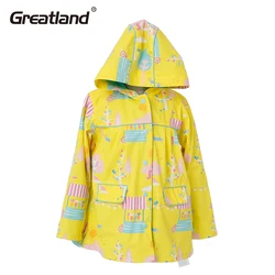 High quality student yellow pattern raincoat custom student children raincoat