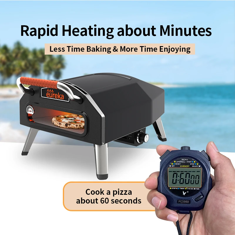 Outdoor Portable 16 Inch Oven Gas Pizza Horno Para Cheap Pizza Ovens with BBQ