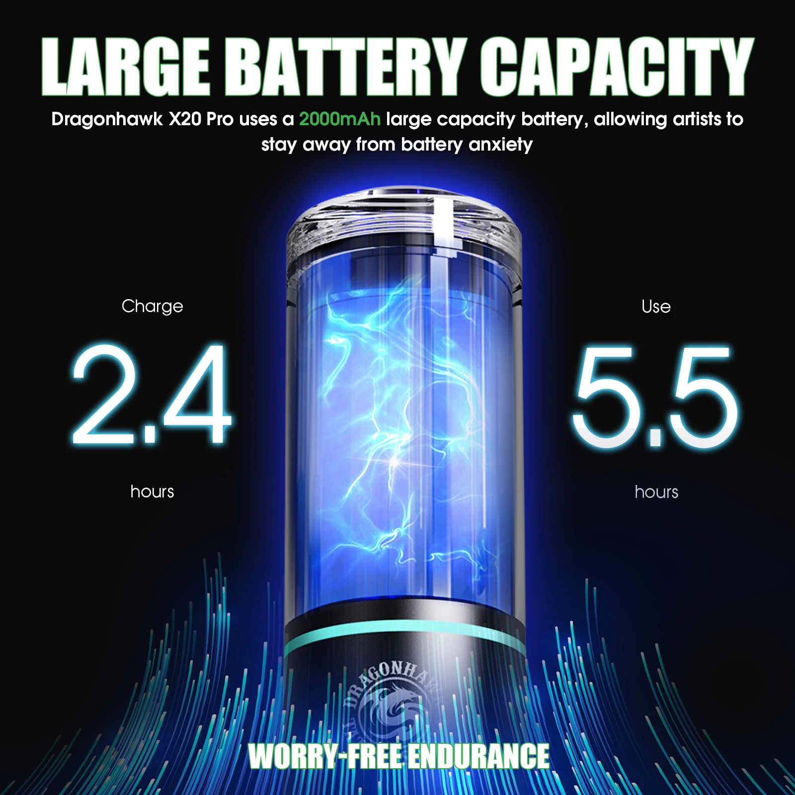 Dragonhawk Bluetooth Wireless Tattoo Machine Tattoo Battery Pen