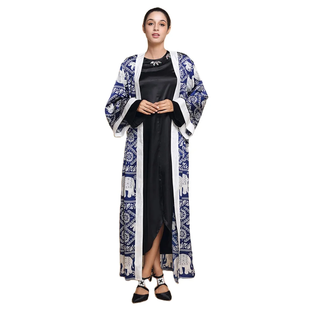 
 Zakiyyah WS17ZD-013 шикарный стиль Baju малайский Шелковый путь одежда Этнический узор Бангладеш платье «вареный» Абая  