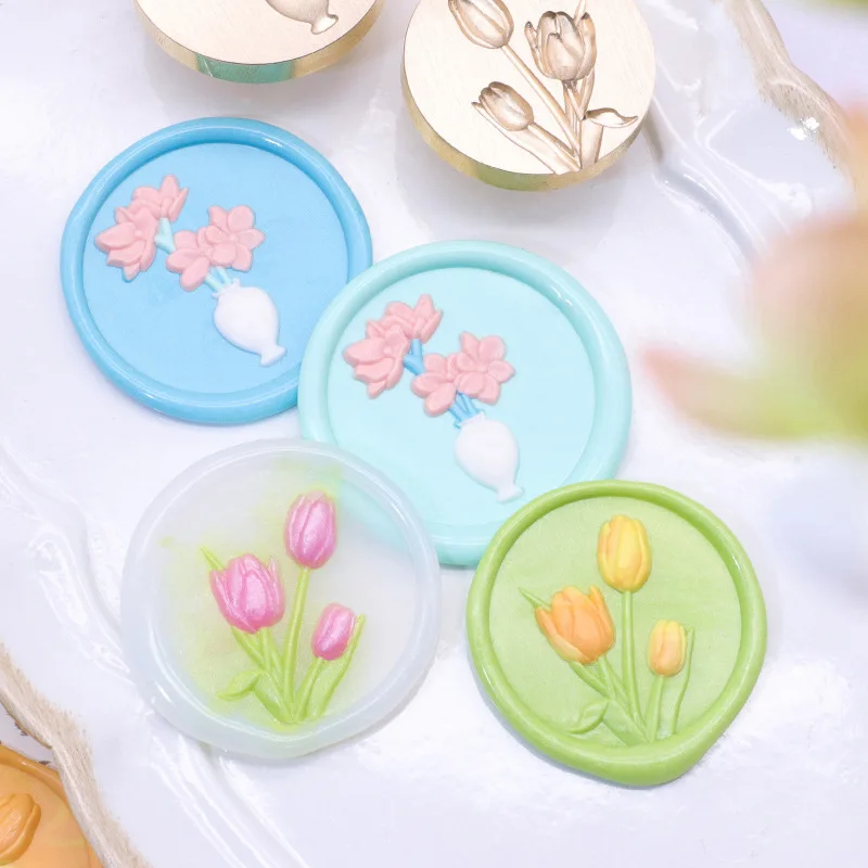 3D Shape Tree Leaves Custom Logo  Brass Head Wood Stamp