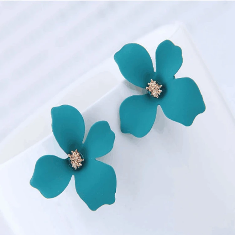 LX-186 Wholesale Fashion Artificial Fresh Women Ear Jewelry Korea Modern Sweet Flower Stud Earrings For Girls