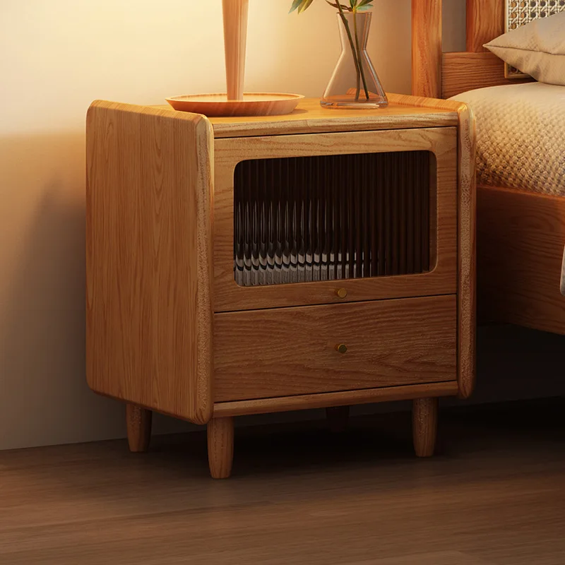 Nordic All Solid Wood Tatami Low Bed Homestay Home Bedroom 150/180 Double Retro Japanese Rattan Bed