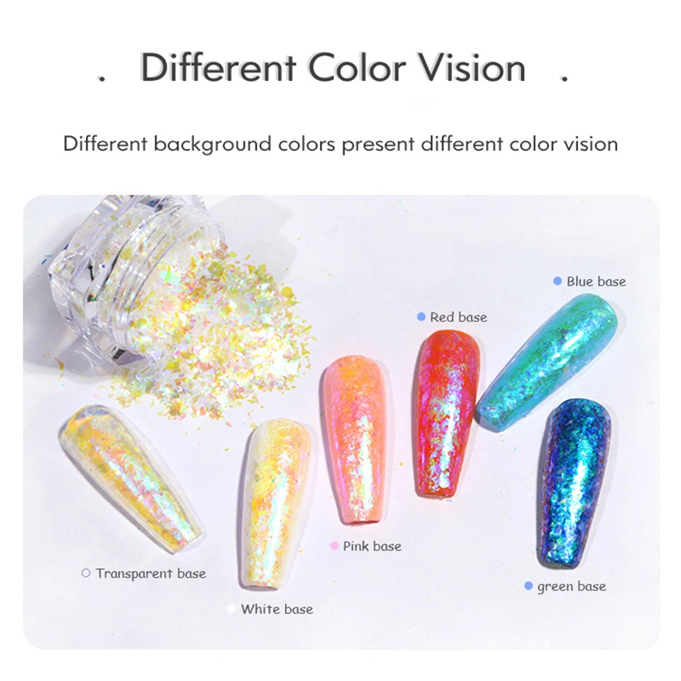 New Design Packaging Powder Pigment Glitter Chameleon Nail Powder