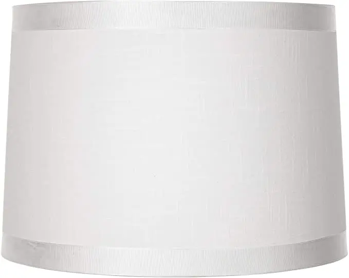 White Textured Cylinder Linen Fabric Ceiling Lampshade For Chandeliers Pendant Light Round Lamp Covers Shades