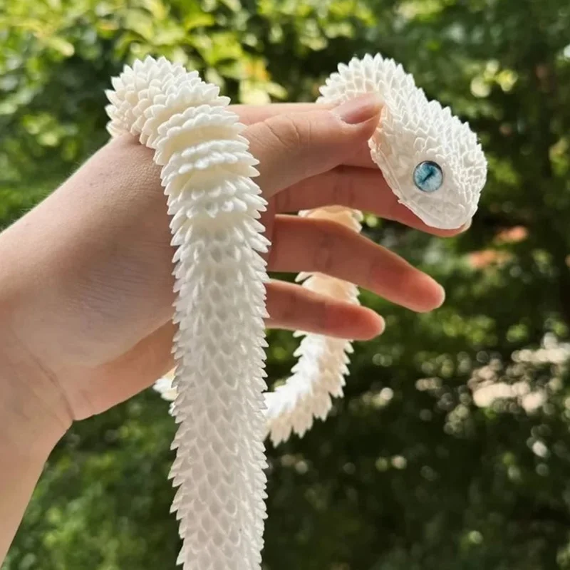 3D Printed Snake Model Viper Snake Figurine Movable Joint Simulation Toys Creative Desktop Car Ornaments Colorful Crafts