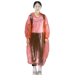 transparent rain card poncho clear red blue green sleeve hooded good quality disposable