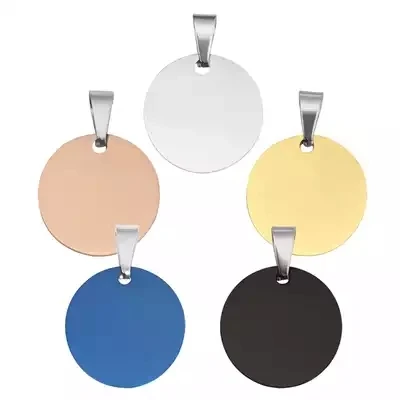 promotional custom metal stainless black engravable blank dog id tags pet qr code name plate necklace