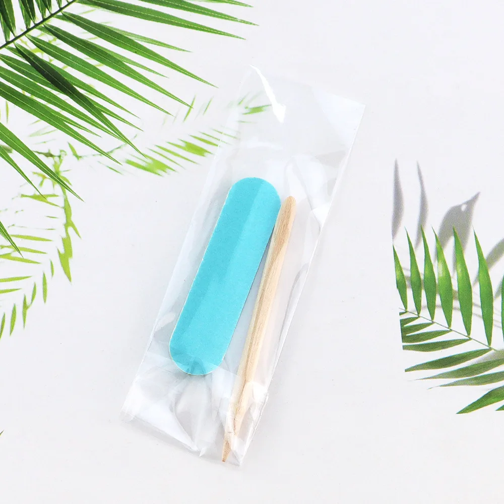 New Product Customized Printing Logo Professional Manicure Tool Mini Nail File And Orange Wood Stick Set For Nails