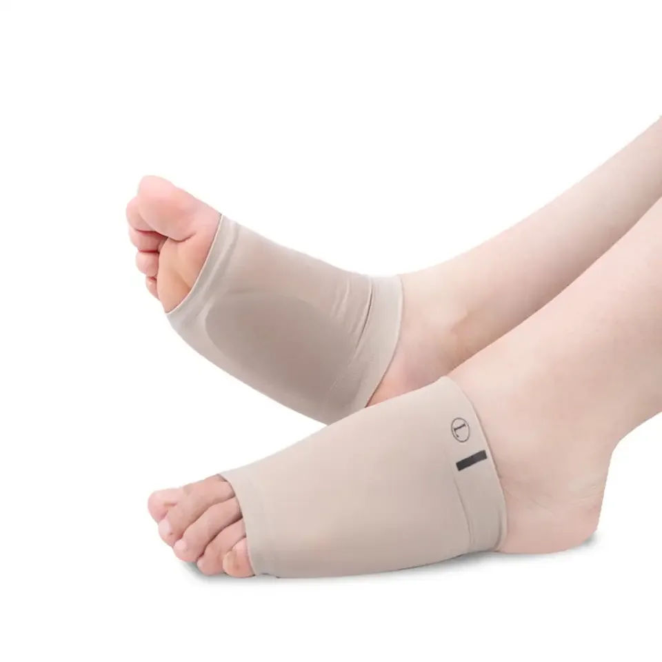 Arch Support Sleeves Flat Foot Shoe Insert Soft Gel Arch Support Brace Insoles for Women Men Foot Compression Sleeves