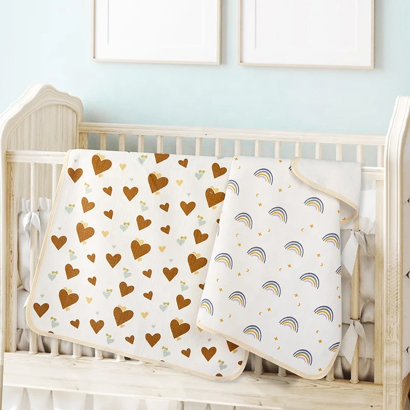 Baby waterproof muslin urine pad washable changing diaper mat for newborns