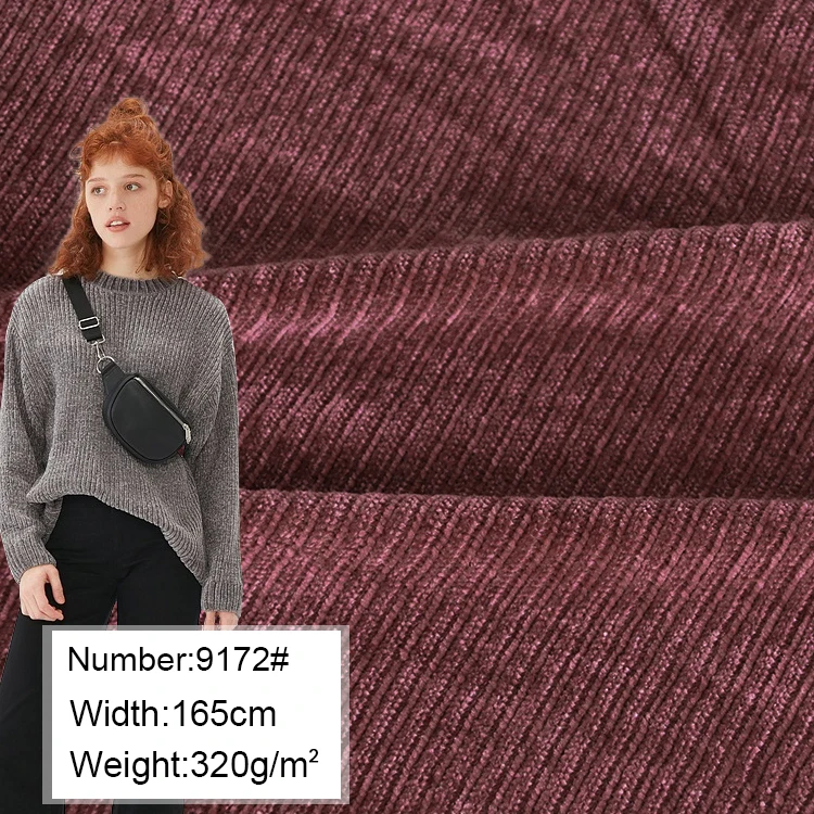 
 9172 # Полиэстер 100% 1X1 синель осенний и зимний свитер tejidos Текстиль   (60784498613)