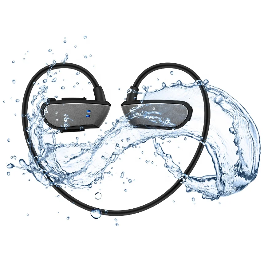 Audio Sports Stereo IPX8 Swimming waterproof BT Wireless earphone MP3 Musi Player