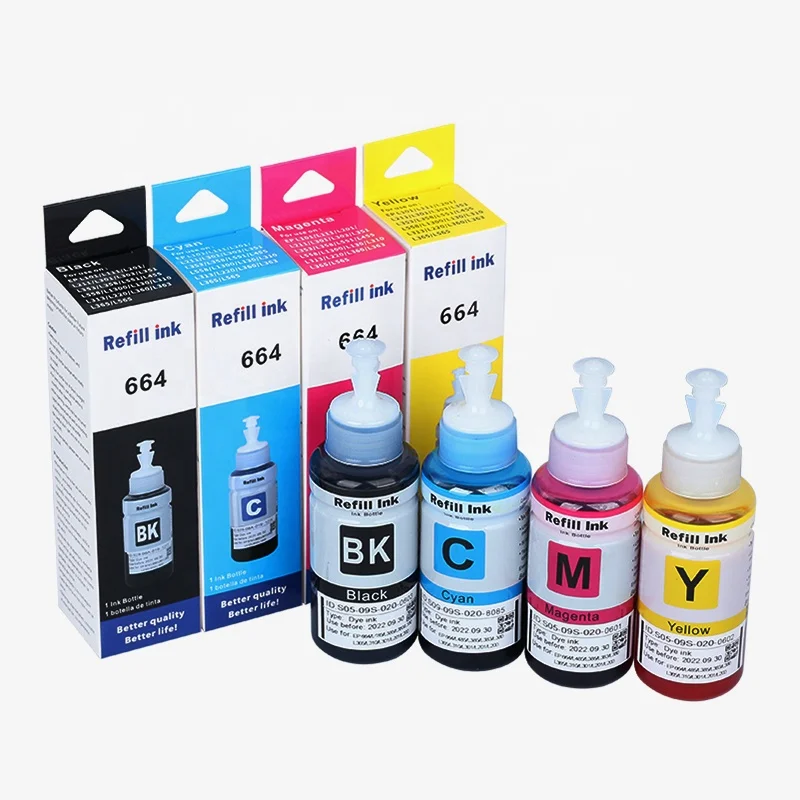 Factory 70ml T664 special refill uv dye ink for Epson ink printer L100 L121 L110 L120 L1300 L200 L201 L300 L301 L351 L350 L355