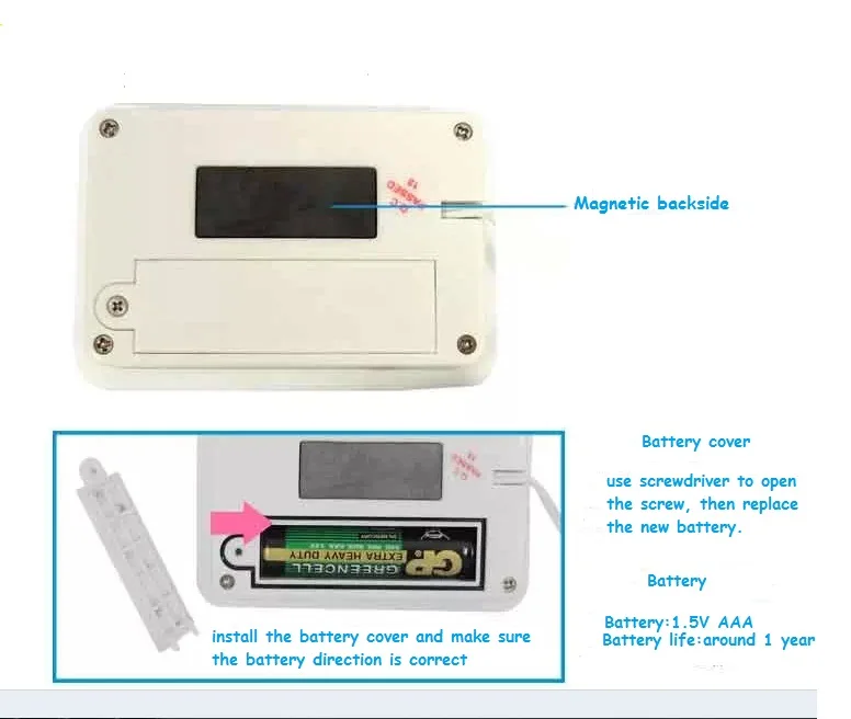Hot selling TT07 Waterproof Refrigerator Fridge Thermometer, Digital Freezer Room Thermometer, for Kitchen, Home, Restaurants