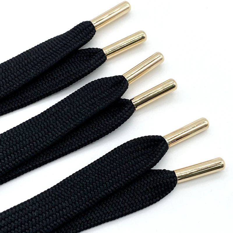 wholesale high quality hoodie flat cotton drawcord cord with Custom aglets drawstring cord for sweatpants